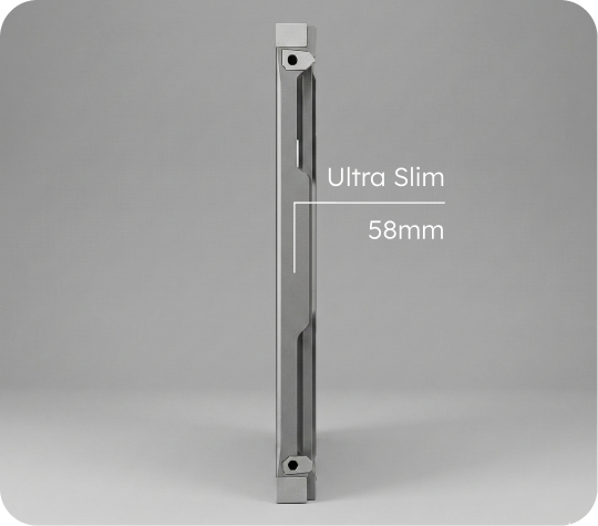 Estrutura ultra slim - apenas 58mm de profundidade → (BX Séries)