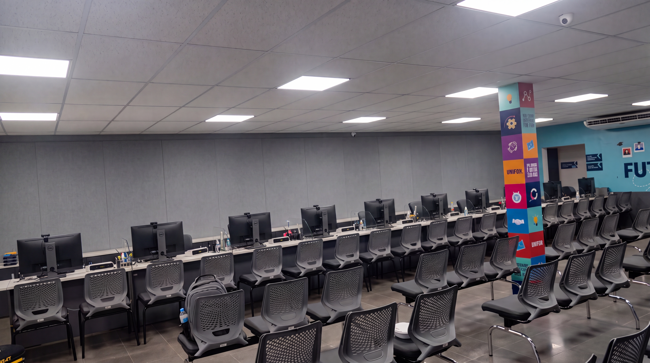 Templo com projetor: imagem apagada e lavada